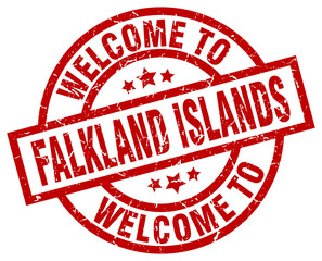 welcome to Falkland Islands red stamp