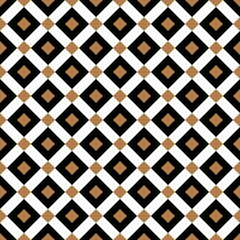 Cross lines gold vector pattern, background. Seamless repeatable grid, mesh pattern. Template of lattice or grillage texture. Vintage tiles vector pattern or background