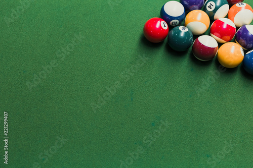 Pool Table Setup >> Close Up Of Pool Billiards Snooker Balls On Green Table With Setup Pool Table Setup >> Close Up Of Pool Billiards Snooker Balls On Green Table With Setup