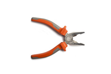 Obraz premium Pliers orange and gray color isolated on white