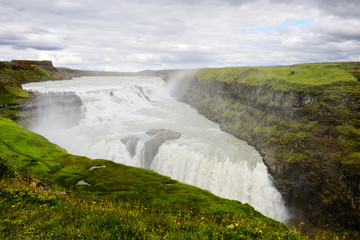 View of the Gullfoss waterfall, Iceland