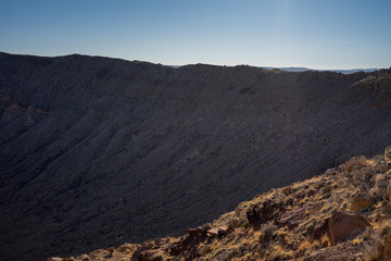Meteor Crater in Winslow Arizona Bright Sunny Day