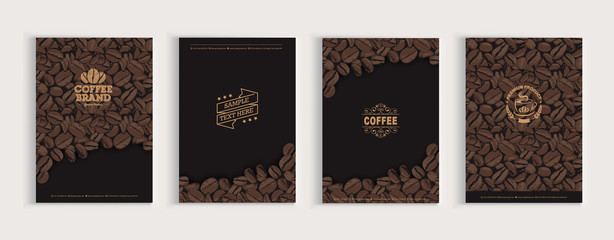 Coffee beans cover design set - 221300651