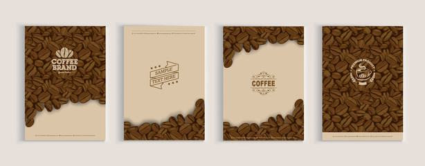 Coffee beans cover design set - 221300661