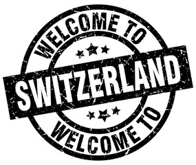 welcome to Switzerland black stamp