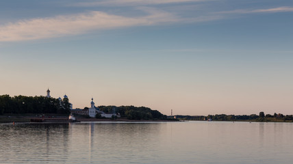 Fototapeta na wymiar Central Russia - Volkhov River near Veliky Novgorod