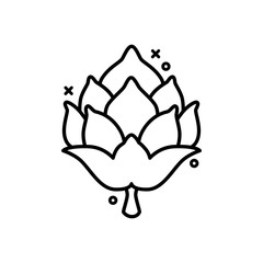 Hop line vector icon.