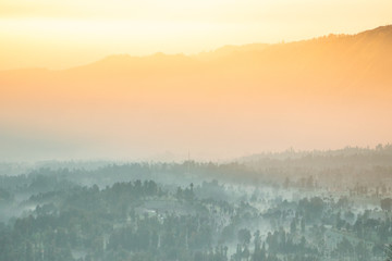 Mount Bromo an active volcano one of the most tourist attractions in East Java, Indonesia.The volcano belongs to the Bromo Tengger Semeru National Park.Cemoro lawang is a  village near Mount Bromo