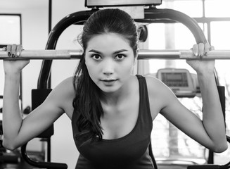 The abstract art design background of beauty lady is  prepare for exercise,with the eyes of the...