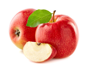 Red apples with slice