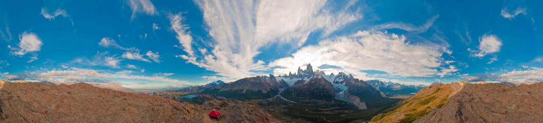 Obraz premium Panoramique complète (360°) Monte Fitz Roy, El Chalten, Argentina