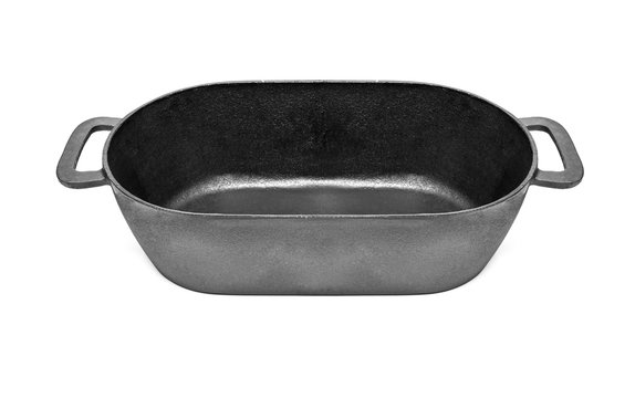 Cast iron pan, isolated on white background