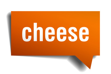 cheese orange 3d speech bubble