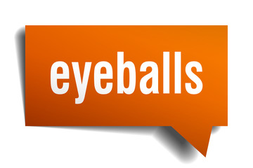 eyeballs orange 3d speech bubble