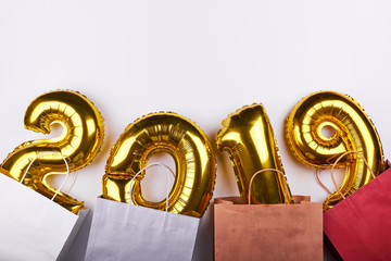 Golden New Year 2019 balloons