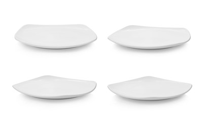 set of plate on white background