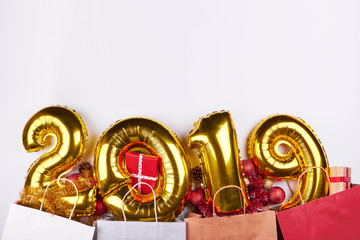 Golden New Year 2019 balloons