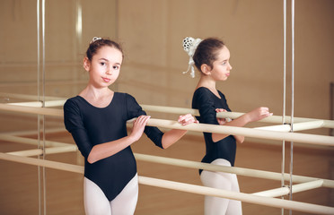 Close up of a happy biracial child dancer