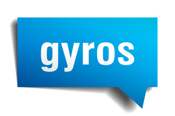 gyros blue 3d speech bubble