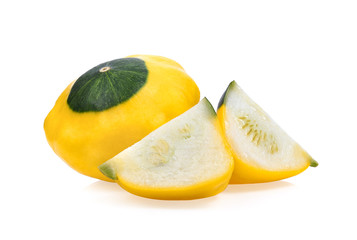 patty pan patisson squash on white background