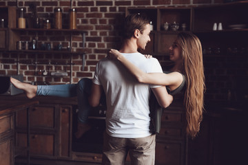 Couple in Love Having Romantic Date at Home