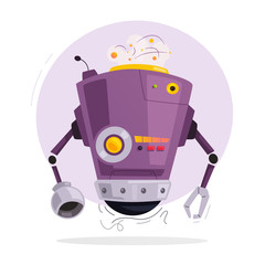 Robot character. Technology, future. Cartoon vector illustration