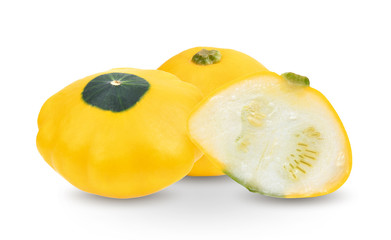 patty pan patisson squash on white background