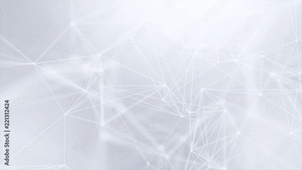 Poster 48. white clean connected triangle dots and geometric shapes abstract network concept with connectio