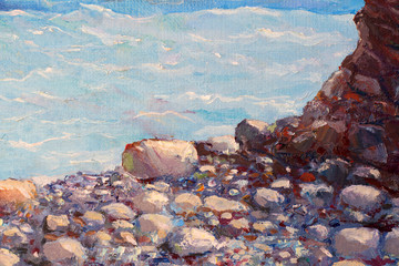 Abstract painting. Painting with oils on canvas for the background of a major stroke.