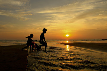 Play in the water  enjoy the evening sea.