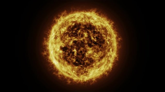 Sun surface and Solar flares, Burning of the sun. 3D