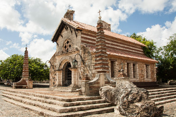 Fototapeta na wymiar Saint Stanislaus Church. Altos de Chavon, Dominican Republic