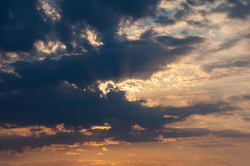 Dramatic sky on sunset