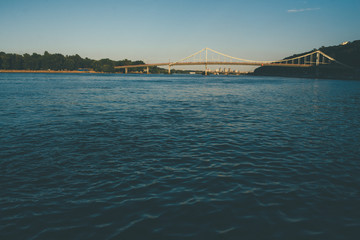 panorama view from the tourist ship with the bridge