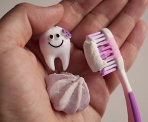 tooth medicine concept in lilac colors