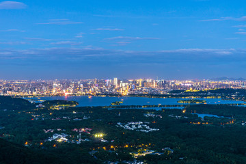 Fototapeta na wymiar panoramic city skyline in hangzhou china
