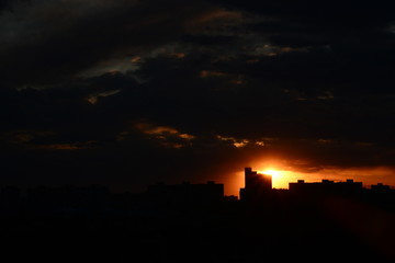 Fototapeta premium sunset in the city