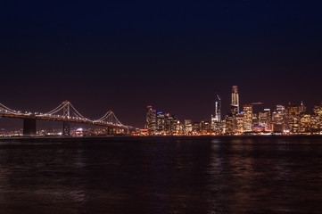 Fototapeta na wymiar San Francisco, CA - view of the city and bay at night 
