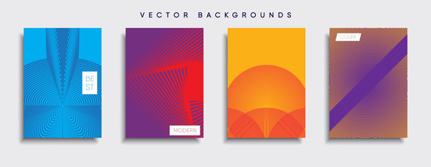 Obraz premium Vector cover designs. Future Poster template. Smartphone modern background set.