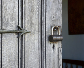 old wooden door with lock