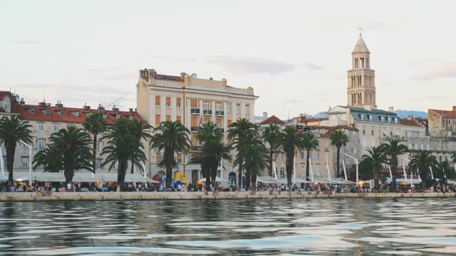 View of the Diocletian's Palace and promenade in Split.