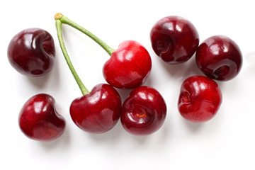 Berries cherries shooting at close range, harvest of solar summer