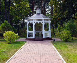 Orthodox Uspensky monastery in the city of Krasnoyarsk. The Christian Church in the woods. Cozy...