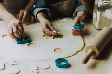 Grandma and Granddaughter Baking Kitchen at Home