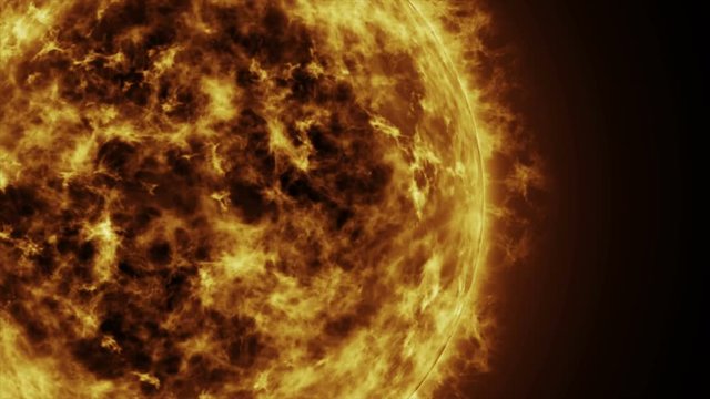 Sun surface and Solar flares, Burning of the sun. 3D