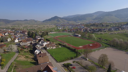 Fototapeta na wymiar Aerial shot of stadium in Germany 