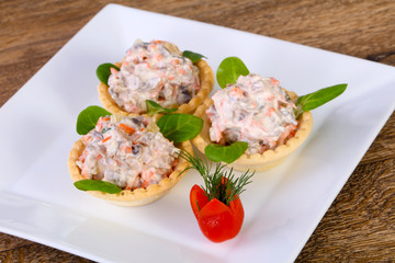 Russian salad canape