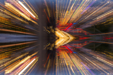 Abstract city street light explosion effect