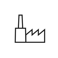 Old factory building outline icon