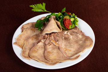 Sliced beef tongue